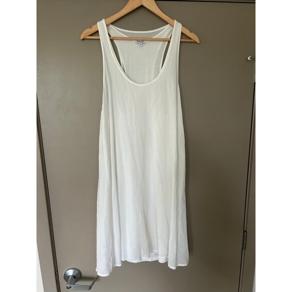 Splendid White Rayon Voile Double Layer Tank Dress Sleeveless Mini Scoop Neck S